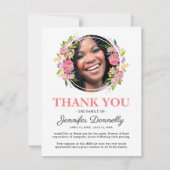 Girly-Foto-Beerdigung Dankeskarte (Vorderseite)