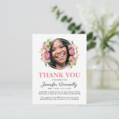 Girly-Foto-Beerdigung Dankeskarte (Stehend Vorderseite)