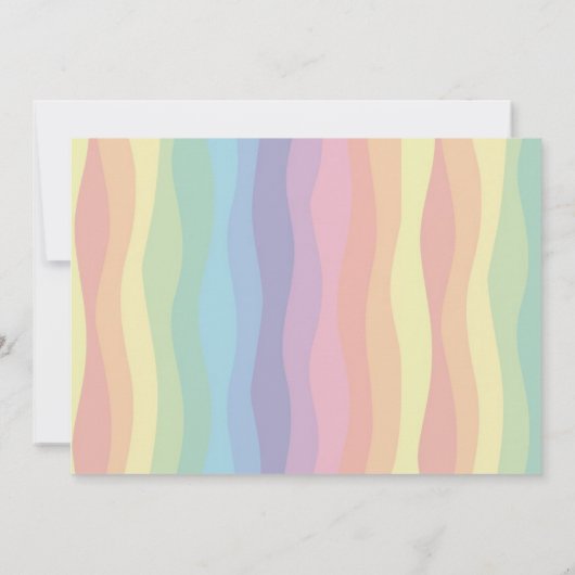 Girly Foto Geburtstag Einladung Rainbow Kinder (Rückseite)