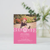 Girly Foto Geburtstagseinladung Einladung (Stehend Vorderseite)