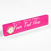 Girly Fuchsia Pink Custom Friendly Background Namensplakette