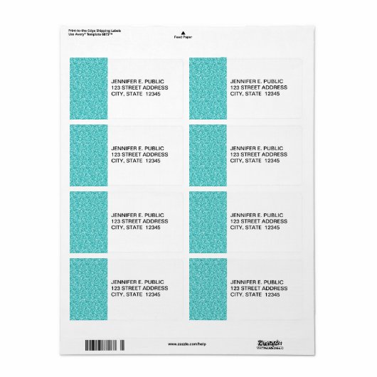 Girly, Fun Aqua Blue Glitter Printed (Vorne)