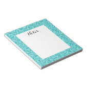 Girly, Fun Aqua Blue Glitter Printed Notizblock (angewinkelt)