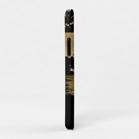 Girly Fun Black Gold Glitzer Script Mit Monogramm Case-Mate iPhone Hülle (Hinten/Rechts)