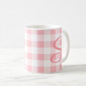 Girly Fun Pink Erste Tasse | Pink-Karo-Muster (VorderseiteRechts)