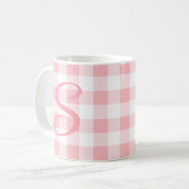 Girly Fun Pink Erste Tasse | Pink-Karo-Muster (Vorderseite Links)