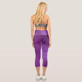 Girly Funkelnd Royal Lila Glitzer Capri Leggings (Rückseite)