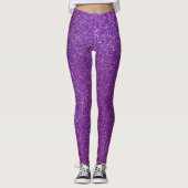 Girly Funkelnd Royal Lila Glitzer Leggings (Vorderseite)