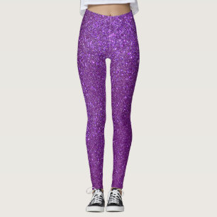 Girly Funkelnd Royal Lila Glitzer Leggings