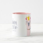 Girly Funny Llama Queen Illustration Tasse (Zentrum)