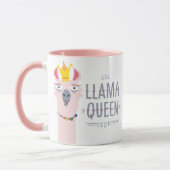 Girly Funny Llama Queen Illustration Tasse (Links)