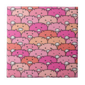 Girly Funny Pig Pattern Fliese (Vorderseite)