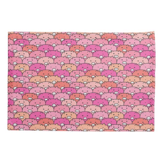 Girly Funny Pig Pattern Kissenbezug (Rückseite)