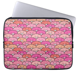 Girly Funny Pig Pattern Laptopschutzhülle