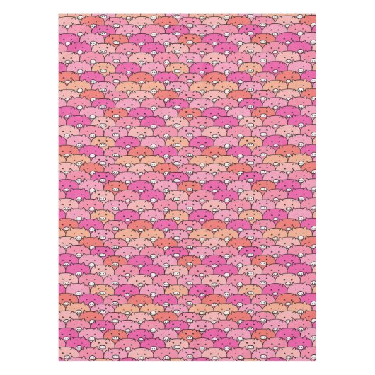 Girly Funny Pig Pattern Tischdecke (Vorderseite)