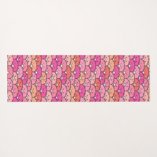 Girly Funny Pig Pattern Yogamatte (Rückseite (Horizontal))