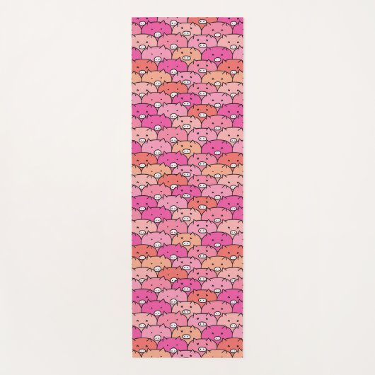 Girly Funny Pig Pattern Yogamatte (Vorderseite)