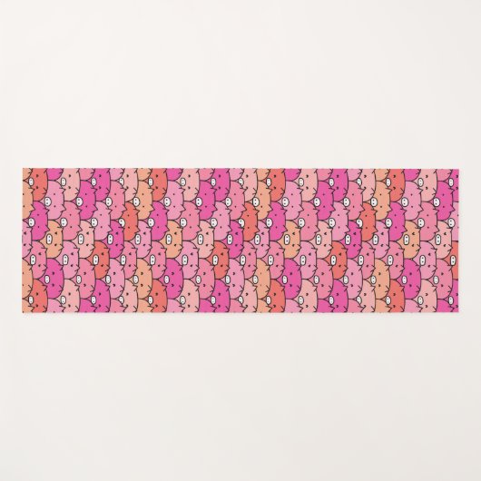 Girly Funny Pig Pattern Yogamatte (Vorderseite (Horizontal))