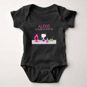 Girly Future Scientist Baby Strampler (Vorderseite)