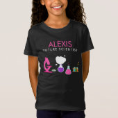 Girly Future Scientist Individuelle Name T-Shirt (Vorderseite)