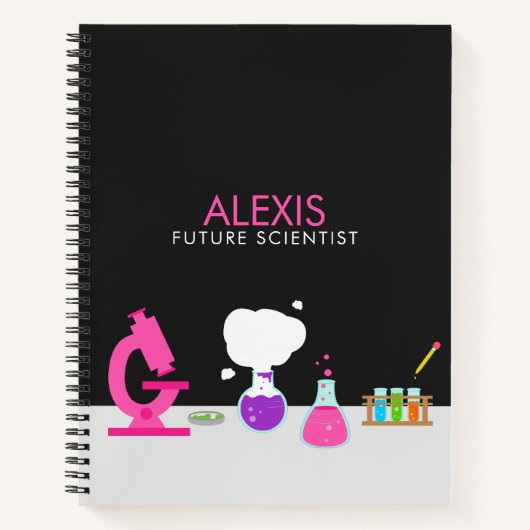 Girly Future Scientist Notizblock (Vorderseite)
