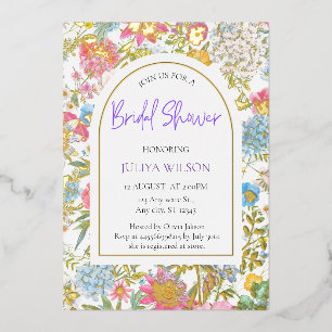 Girly Garden Blume Brautparty Folieneinladung