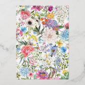 Girly Garden Blume Brautparty Folieneinladung (Rückseite)