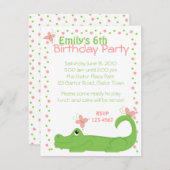 Girly Gator Einladung (Vorne/Hinten)