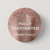Girly-geimpfte Rose Gold-Glitzer Button (Vorderseite)
