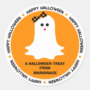 Girly Geist-Bevorzugung Halloweens Runder Aufkleber