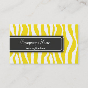 Girly gelbe Zebra-Druck-Visitenkarte Visitenkarte