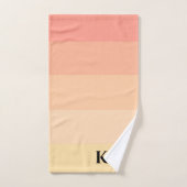 Girly Gentle Peach Ombre Classic Monogram Badhandtuch Set (Handtuch)