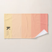 Girly Gentle Peach Ombre Classic Monogram Badhandtuch Set (Handtuch)