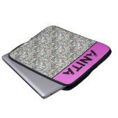 Girly Geology Granite Pastel Dots any name Pink Laptopschutzhülle (Vorne Knopf)