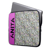 Girly Geology Granite Pastel Dots any name Pink Laptopschutzhülle (Vorderseite Links)