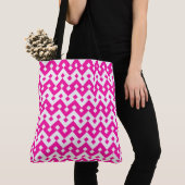 Girly Geometric Candy Pink und White Pattern Tasche (Von Nahem)