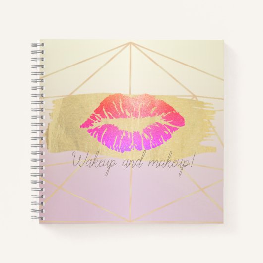 Girly Geometric, Goldrausch Stroke, Glitterlips Notizblock (Vorderseite)