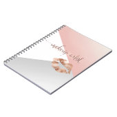 Girly Geometric Rose Gold Lips, Makeup Artist Notizblock (Linke Seite)