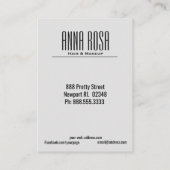 *~* Girly geometrisches silbernes Türkis-Aquarell Visitenkarte (Rückseite)