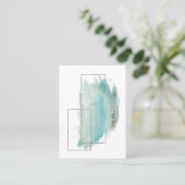 *~* Girly geometrisches silbernes Türkis-Aquarell Visitenkarte (Stehend Vorderseite)