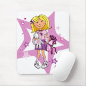 Girly Gift blonde Girl Mouse Pad Mousepad (Mit Mouse)