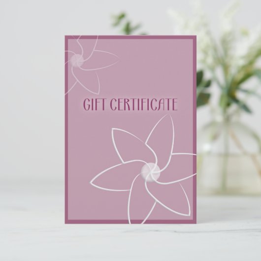 Girly gift certificate  (Stehend Vorderseite)