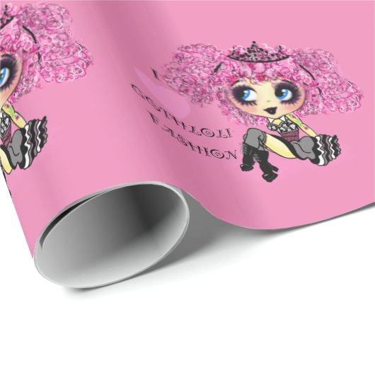 Girly Gifts Harajuku Girl Style Geschenkpapier (Rolleneckpunkt)
