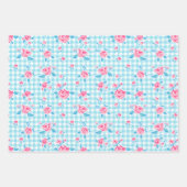girly gingham check pattern geschenkpapier set (Vorderseite 3)