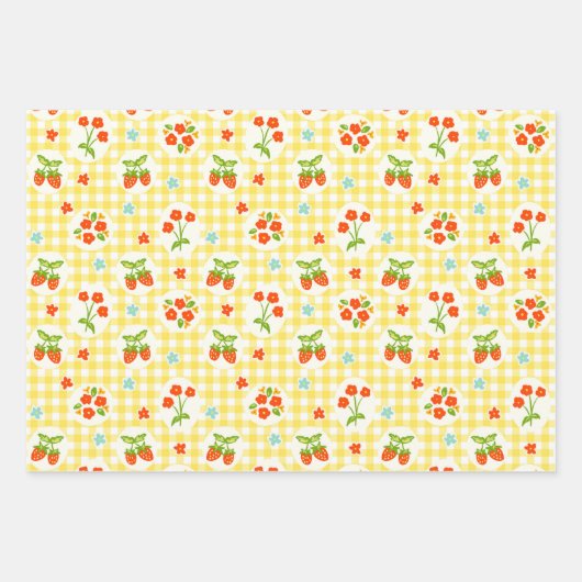 girly gingham check pattern geschenkpapier set (Vorderseite 2)