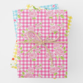 girly gingham check pattern geschenkpapier set (Beispiel)