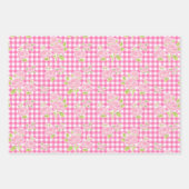 girly gingham check pattern geschenkpapier set (Vorderseite)
