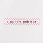 Girly Gingham Kids Name  Etiketten (Design 1)