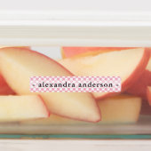Girly Gingham Kids Name  Etiketten (Befestigt)