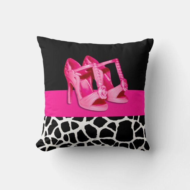 Girly Giraffe drucken Niedliche rosa Schuhe mit Na Kissen (Vorderseite)